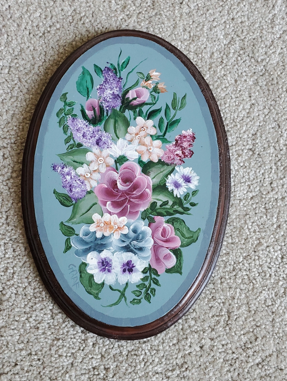 Handpainted Floral Motto